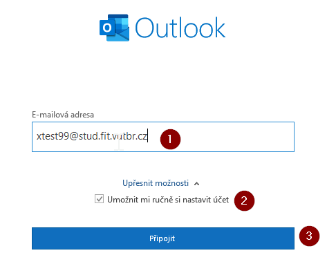 konfigurace MS Outlook