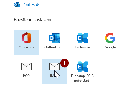 konfigurace MS Outlook
