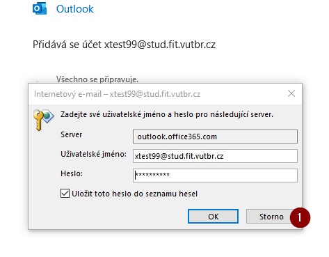 konfigurace MS Outlook