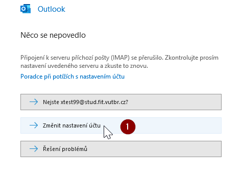 konfigurace MS Outlook