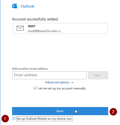 konfigurace MS Outlook